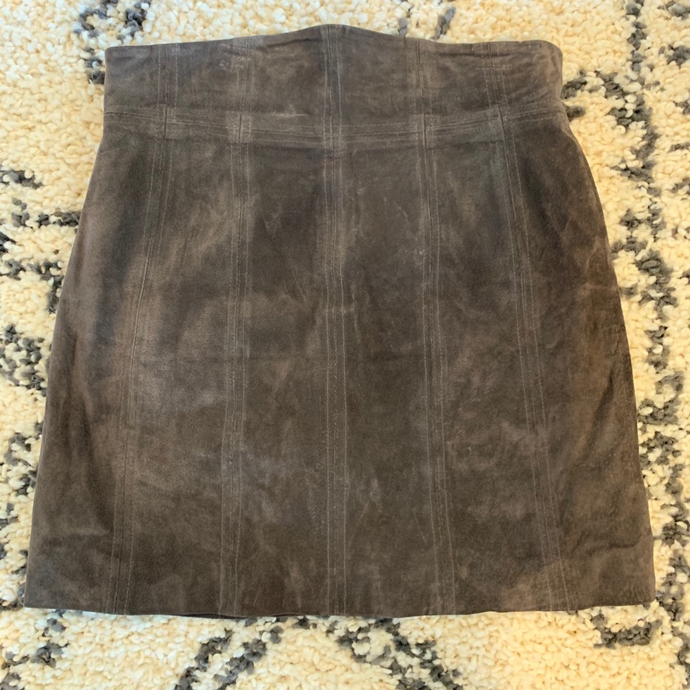 Express High Waisted Genuine Suede Mini Skirt